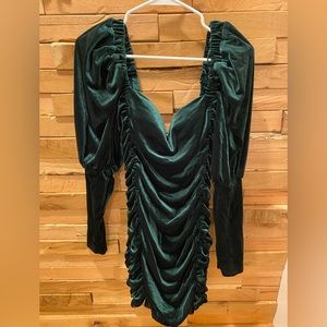 Velvet Emerald Green Party Dress